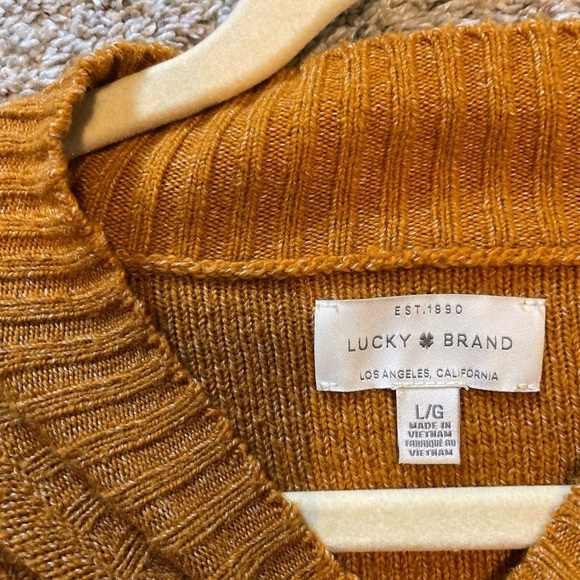 Lucky Brand | Bobble Cable Knit Sweater Cathay Spice | Women L - Picture 6 of 7